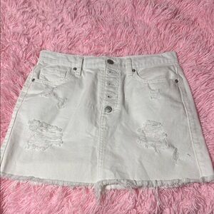 Aeropostale White Distressed Mini Skirt